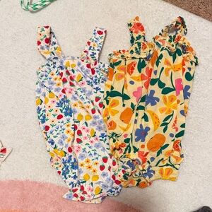 Old Navy Floral Kids Bodysuits - Multicolor